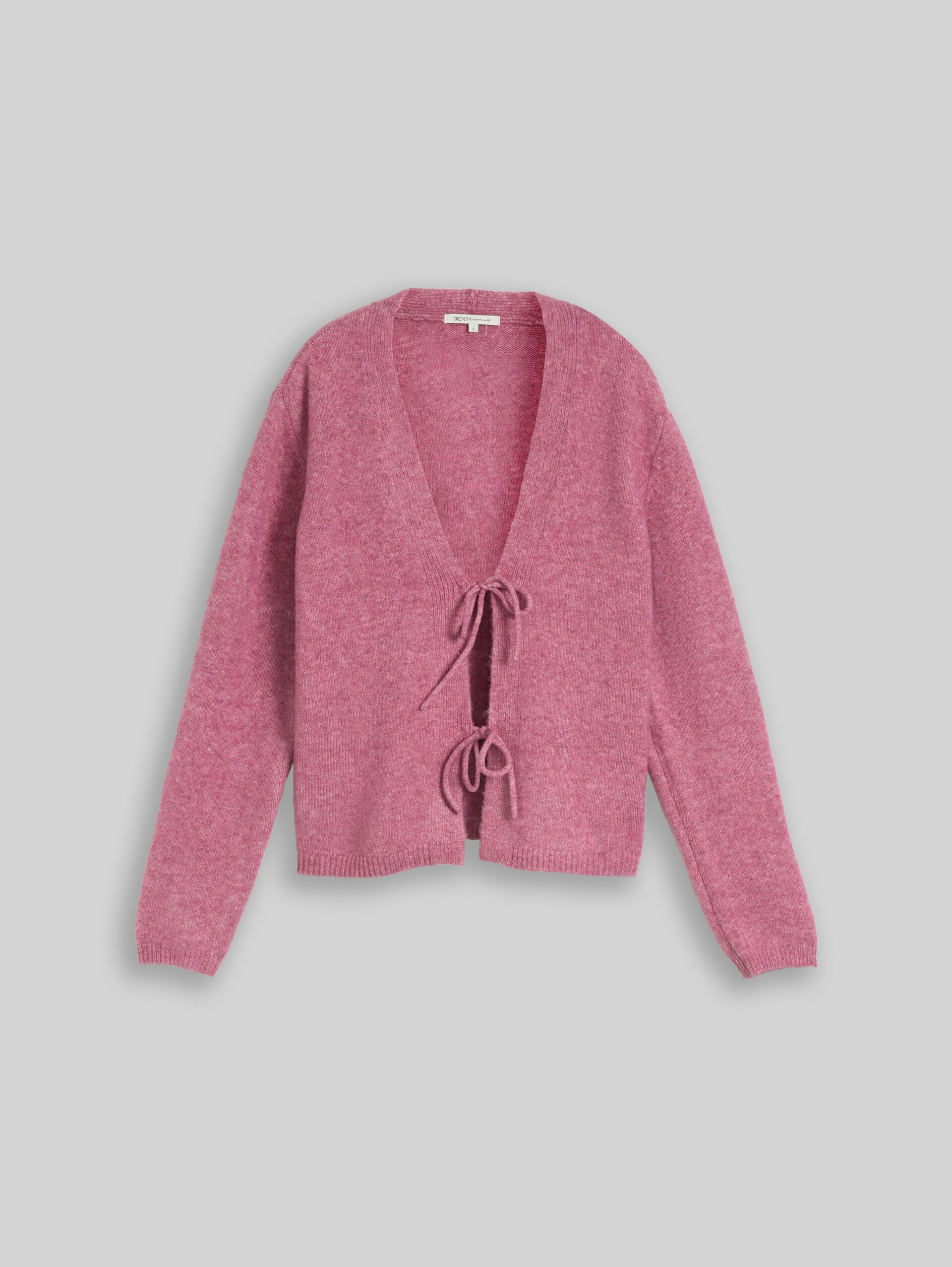 Cardigan douillet avec des nœuds - dusty berry melange