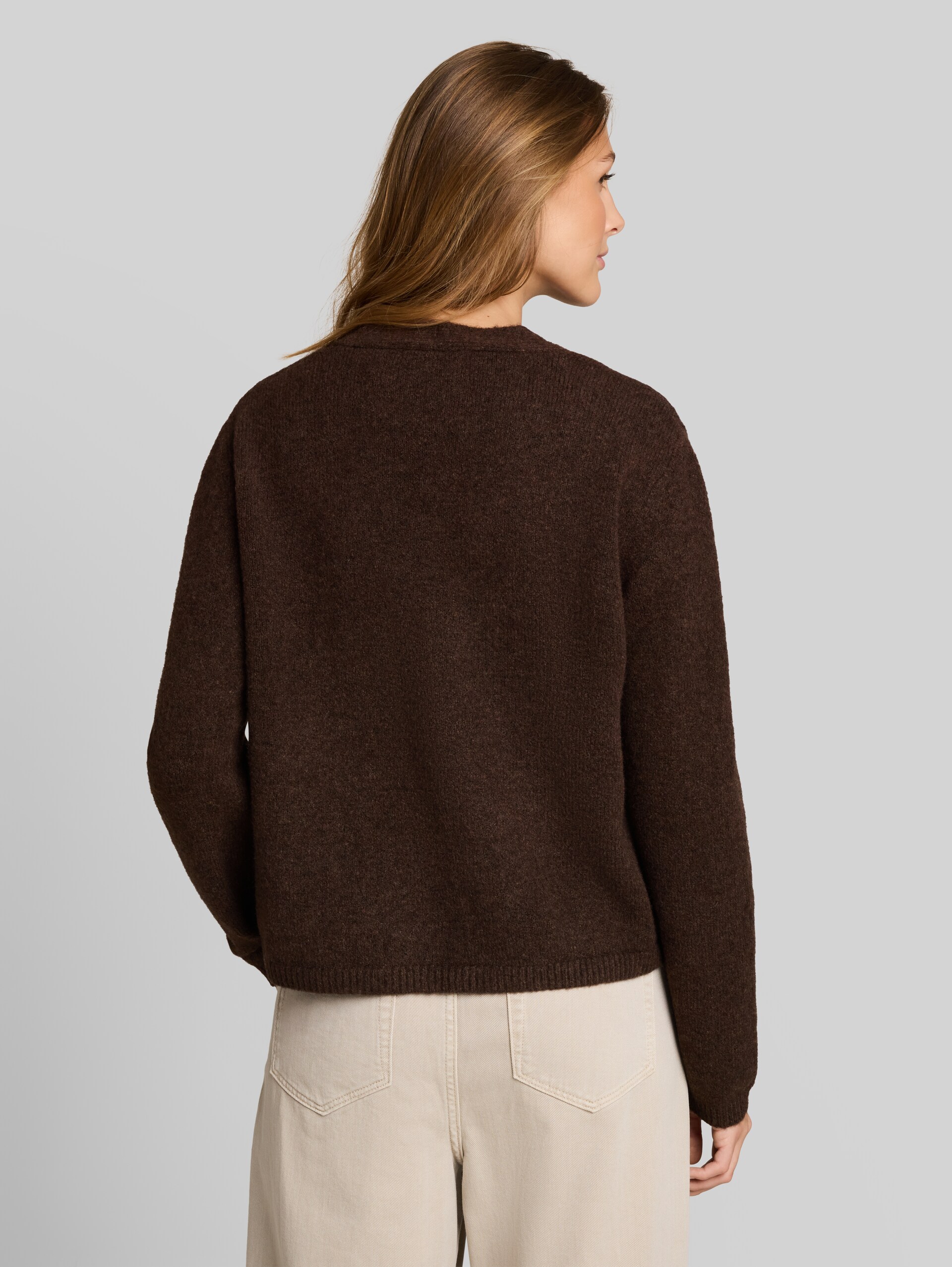 Cardigan douillet avec des nœuds - cool dark brown melange