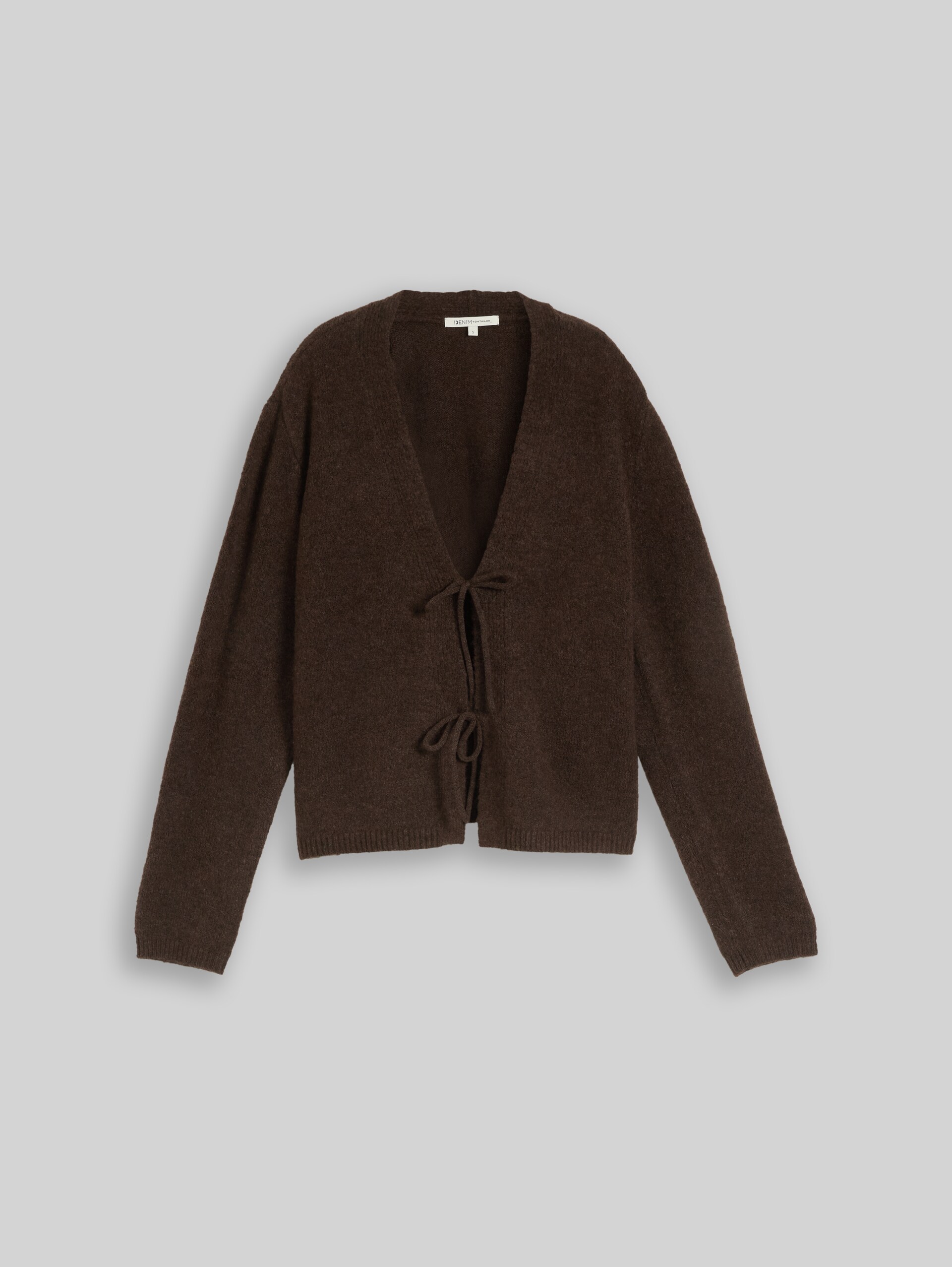 Cardigan douillet avec des nœuds - cool dark brown melange