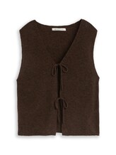 Nicht ausgewählt, Strickweste mit Schleifen von Tom Tailor, braun