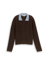 Sélectionné, Cardigan à col polo par Tom Tailor, brunir