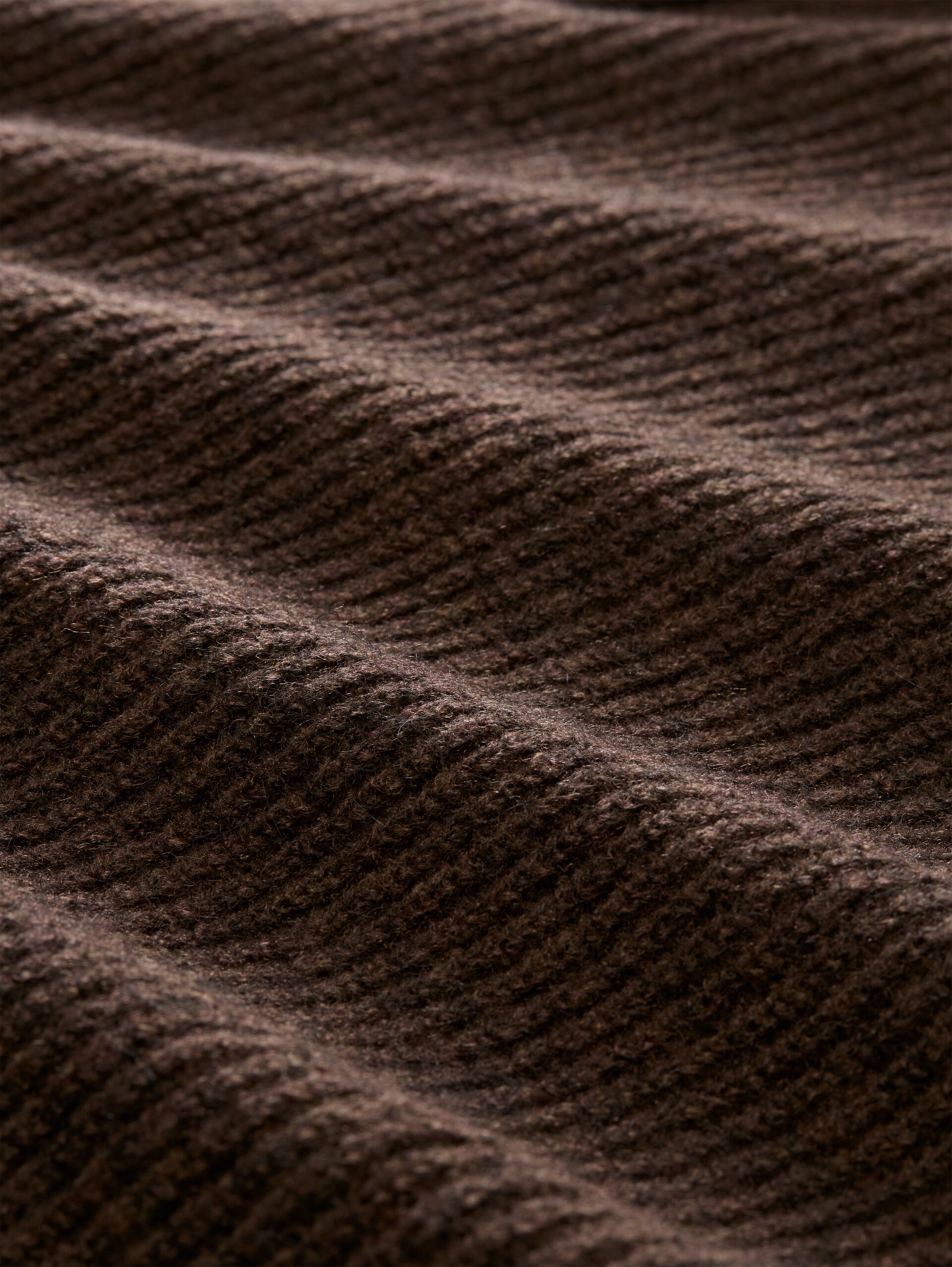 Cardigan à col polo - cool dark brown melange - Vue de la matière