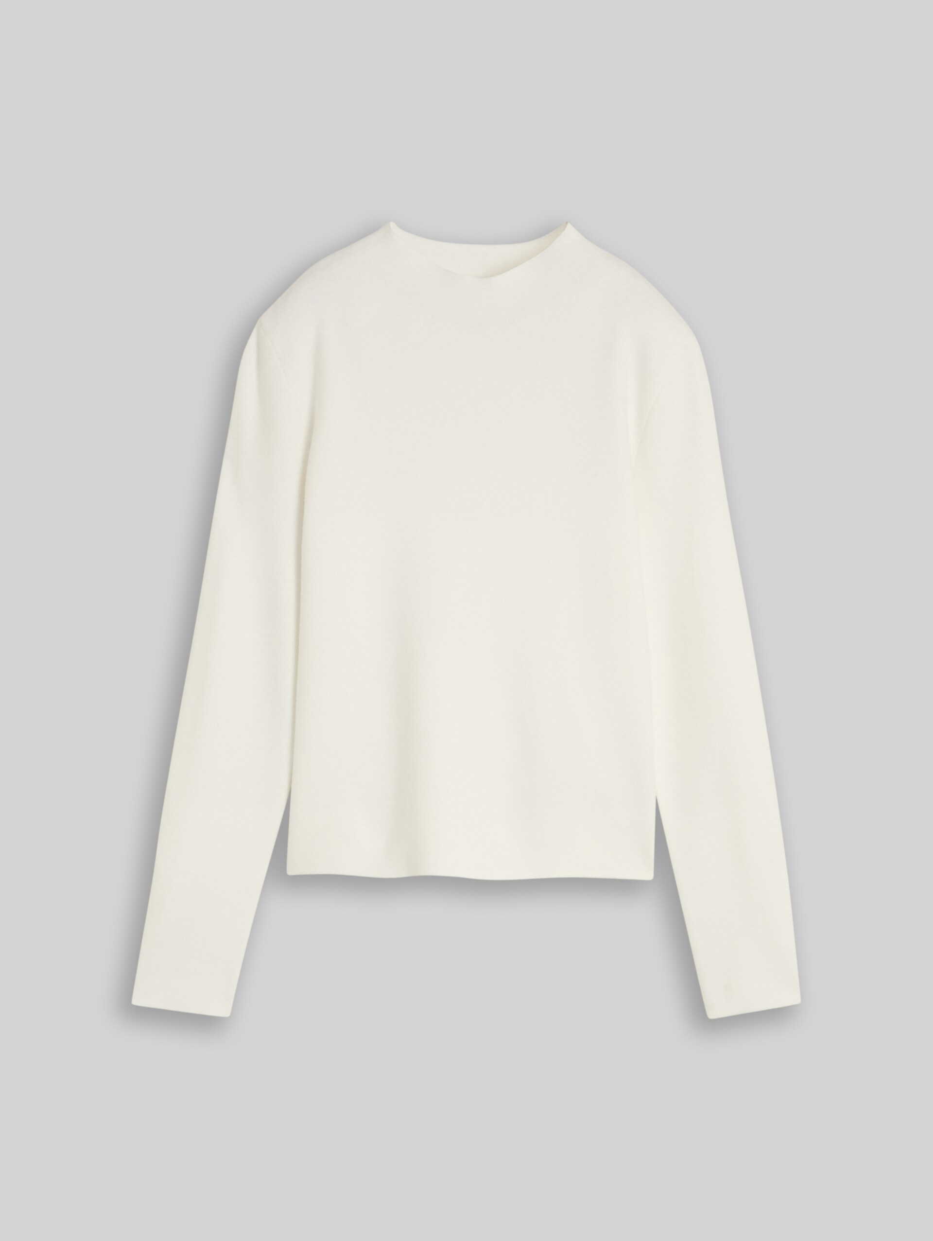 Strickpullover mit Stehkragen - off white