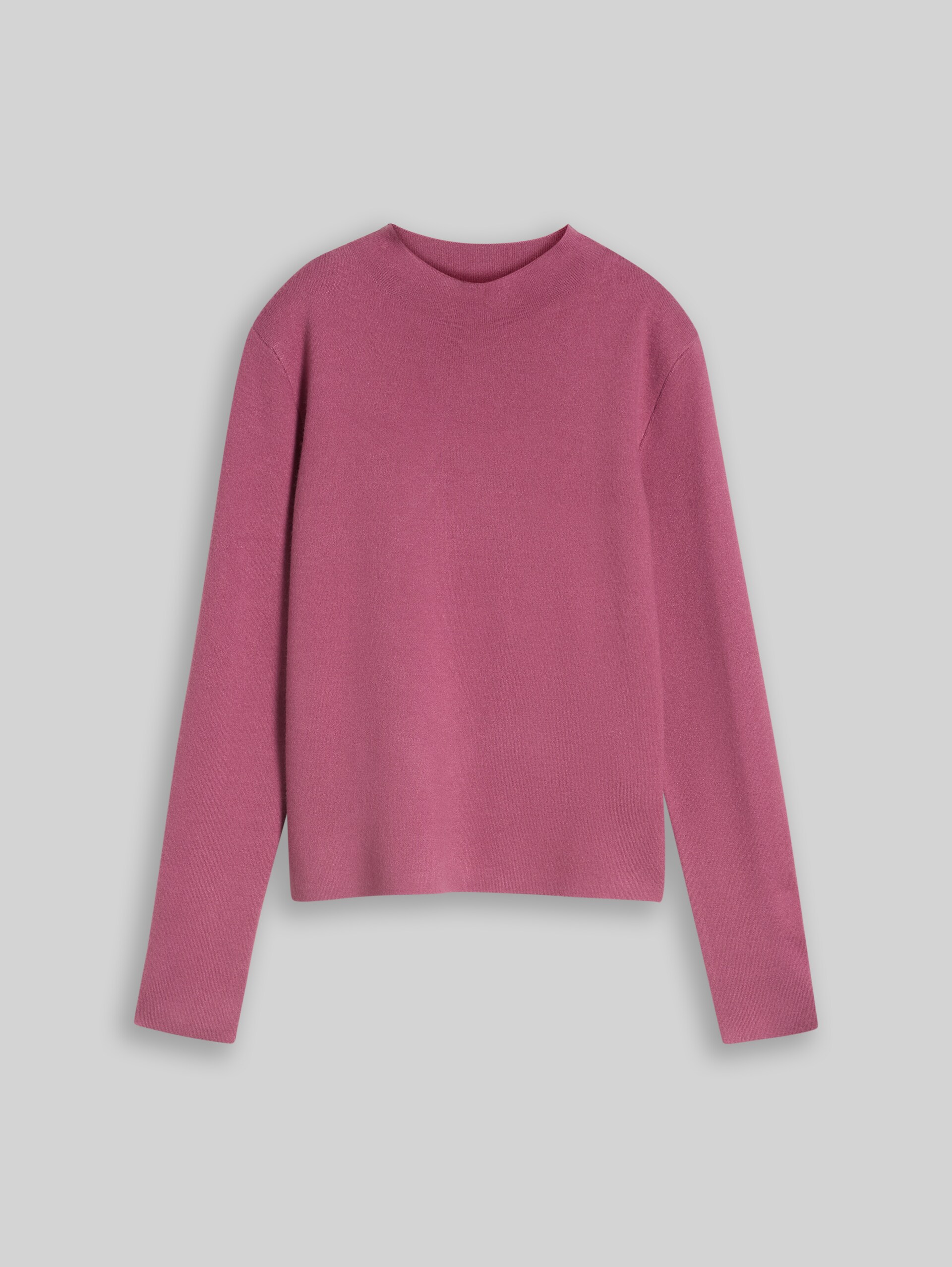 Strickpullover mit Stehkragen - dusty berry