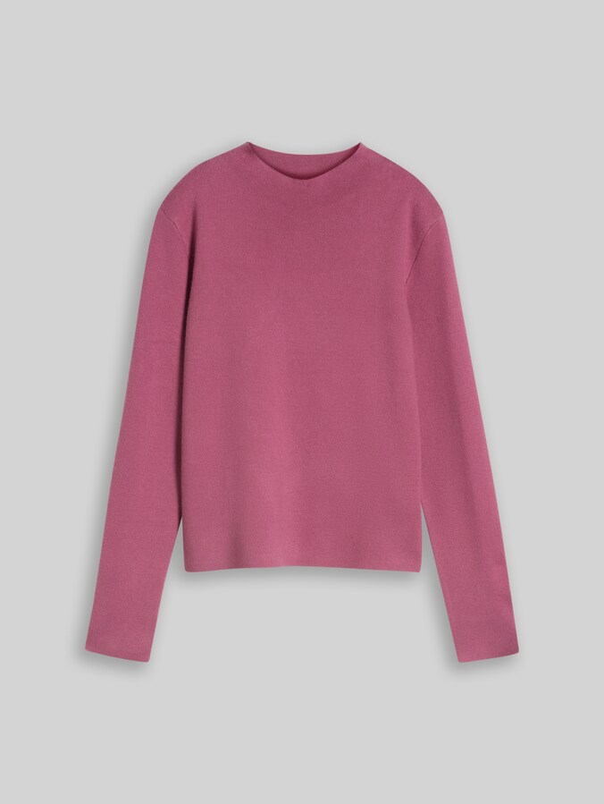 Strickpullover mit Stehkragen von Denim Female, dusty berry