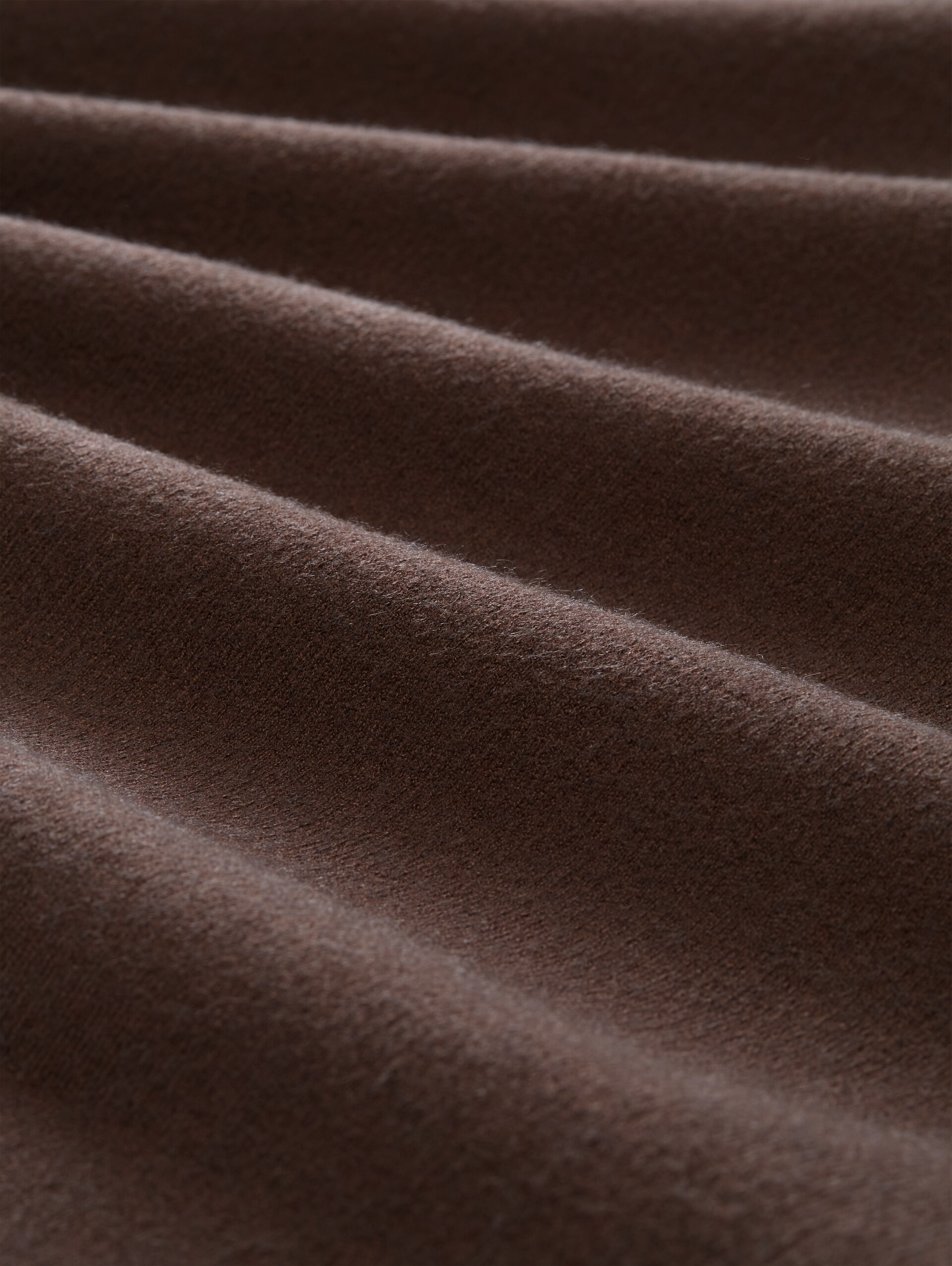 Strickpullover mit Stehkragen - cool dark brown melange - Material-Ansicht