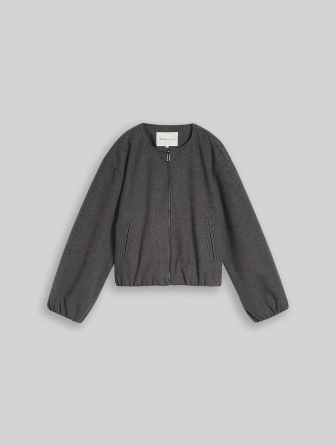 Blouson Jacke in Melange-Optik von Denim Female, dark coal grey melange