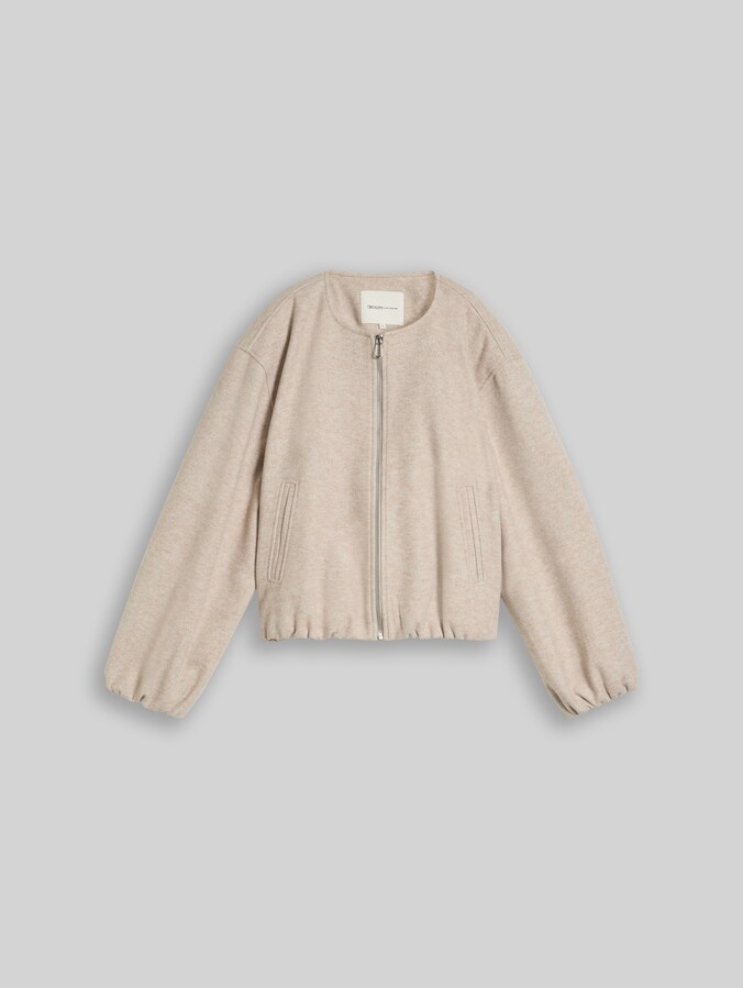 Blouson Jacke in Melange-Optik von Denim Female, atmosphere beige melange
