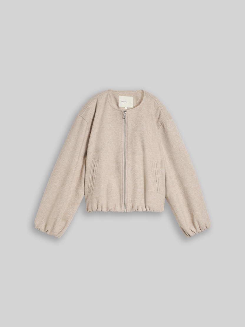 Blouson jacket in a melange look by Denim Female, atmosphere beige melange