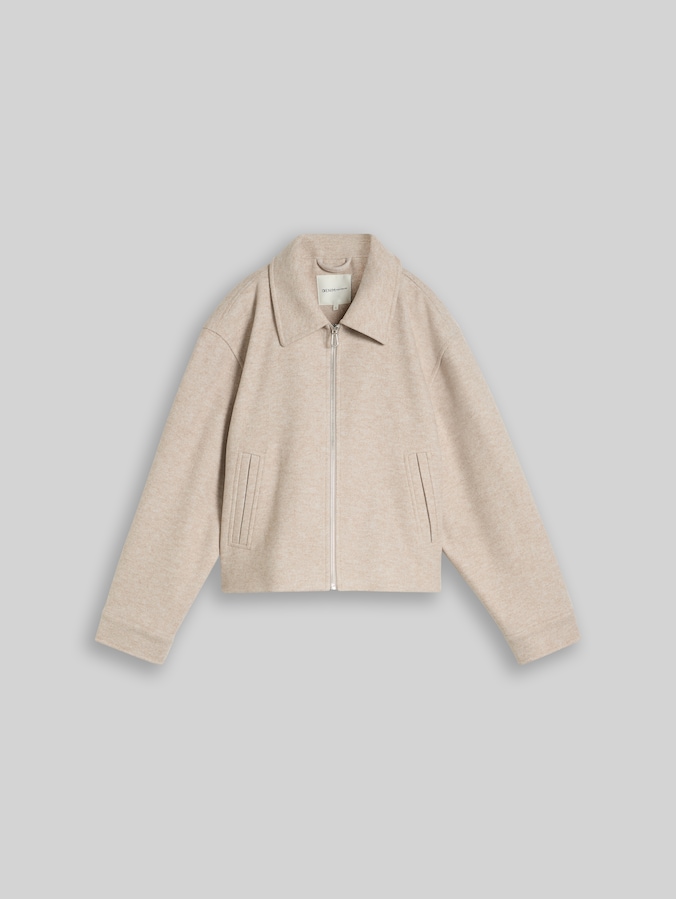 Übergangsjacke mit Kragen von Denim Female, atmosphere beige melange