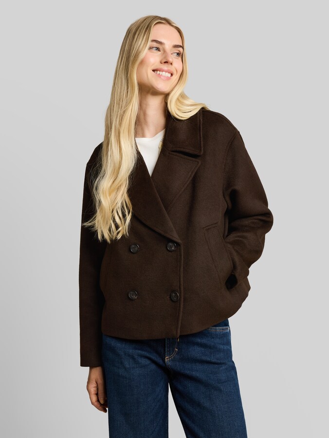 Caban met losse pasvorm door Denim Female, cool dark brown melange