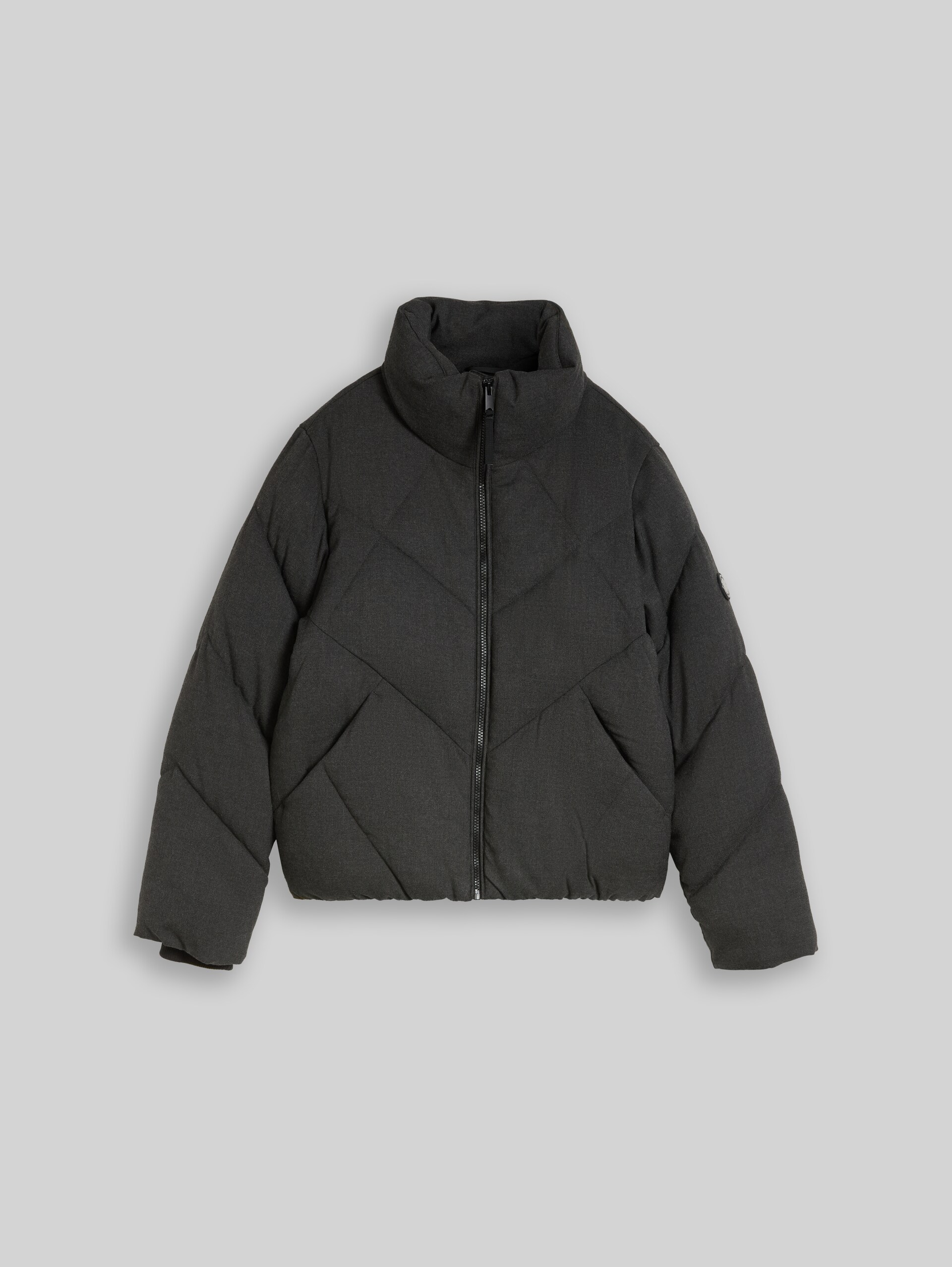 Pufferjack van waterafstotend materiaal - Black Grey Melange - Product vooraanzicht