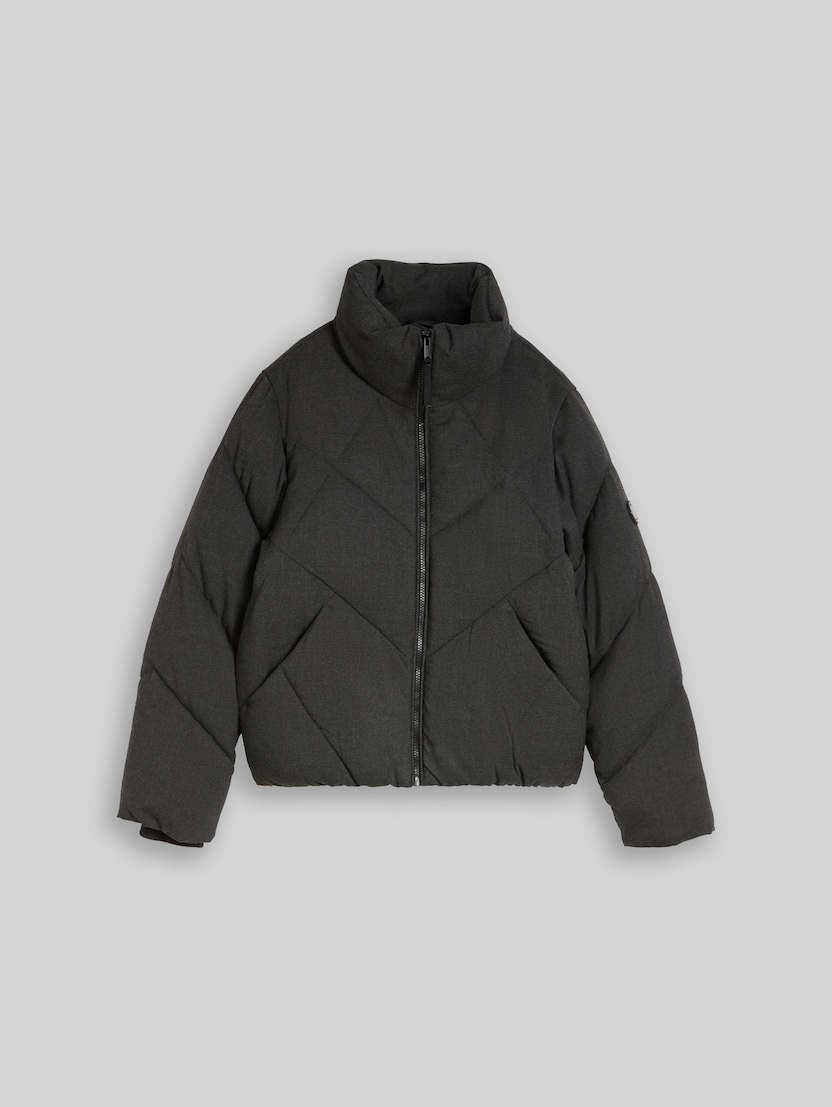 Puffer-Jacke aus wasserabweisendem Material von Women, Black Grey Melange