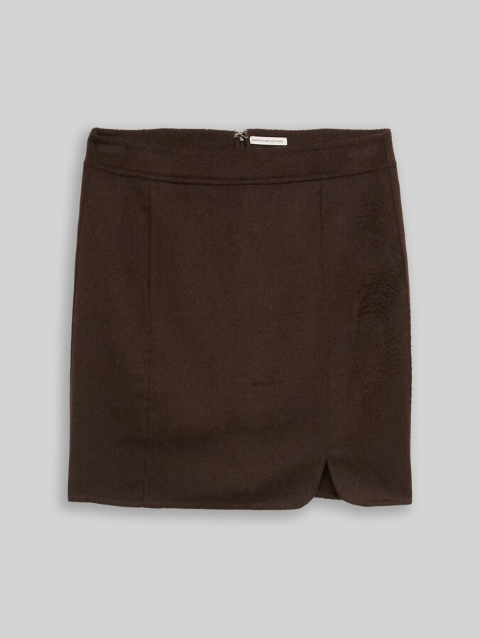 Minirok met wol door Women, java dark brown