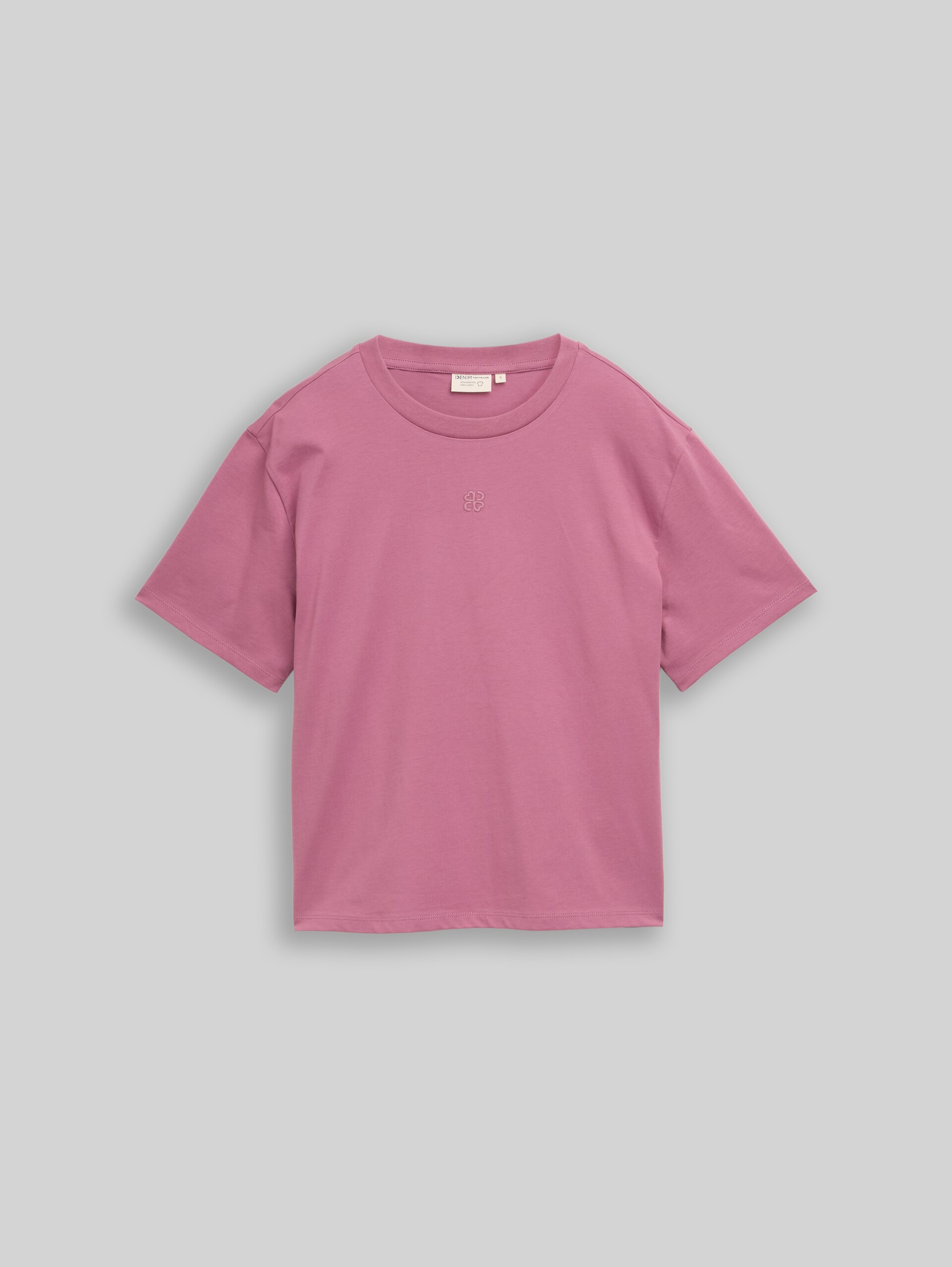 Boxy Fit T-Shirt mit Stickerei - dusty berry - Vorder-Produkt-Ansicht