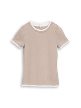 Ausgewählt, T-Shirt im 2-in-1-Look von Tom Tailor, beige