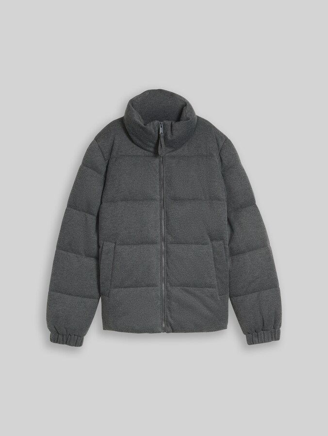 Gezellig pufferjack met opstaande kraag door Denim Female, dark coal grey melange