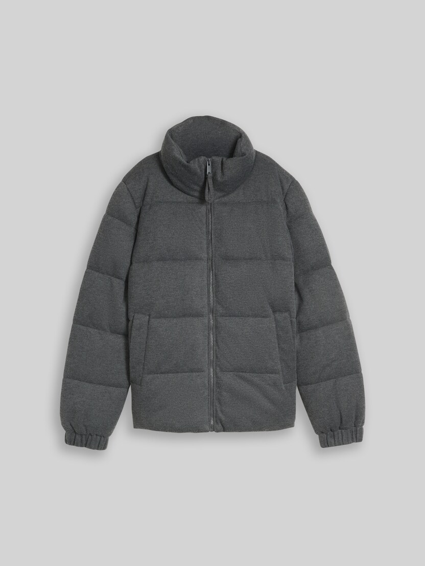 Gezellig pufferjack met opstaande kraag door Denim Female, dark coal grey melange