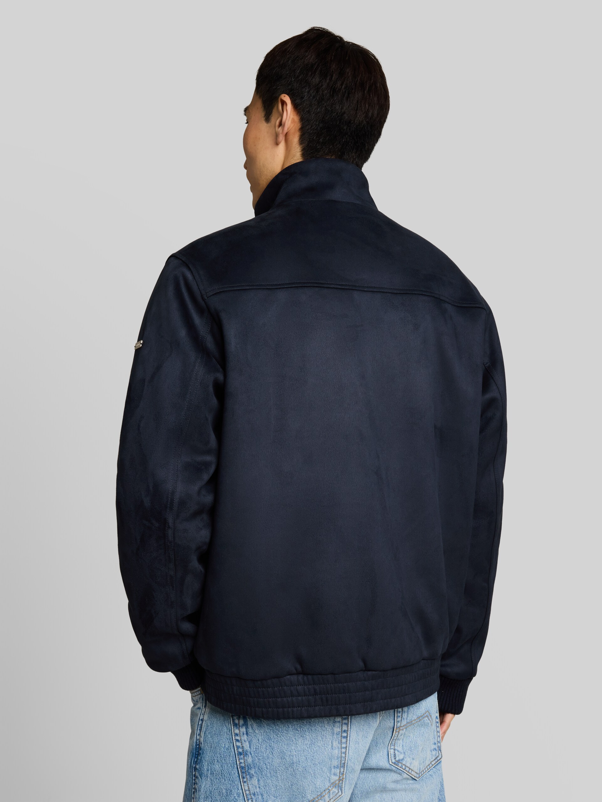 Blouson Jacke in Wildleder-Optik - sky captain blue - Model-Rückansicht