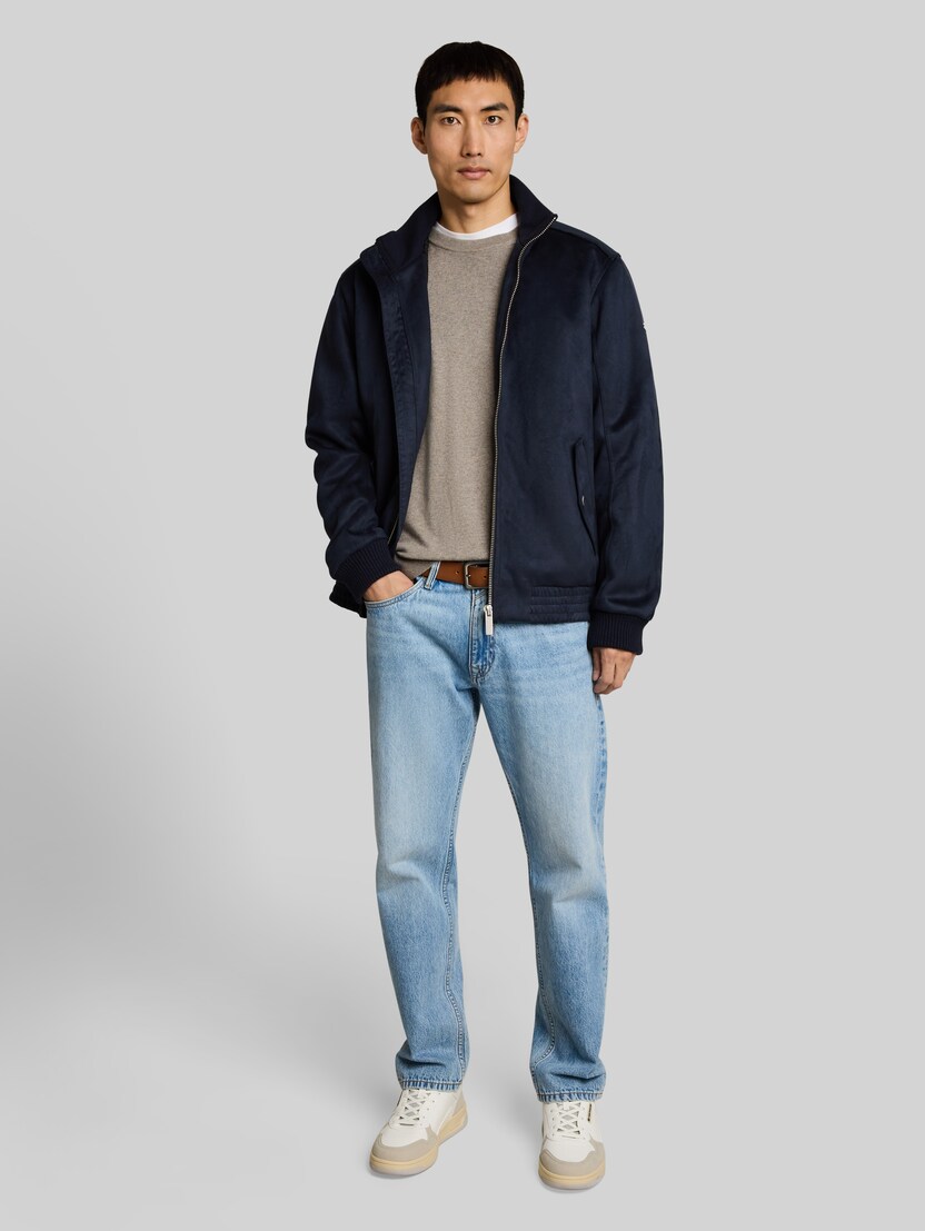 Blouson Jacke in Wildleder-Optik von Men, sky captain blue