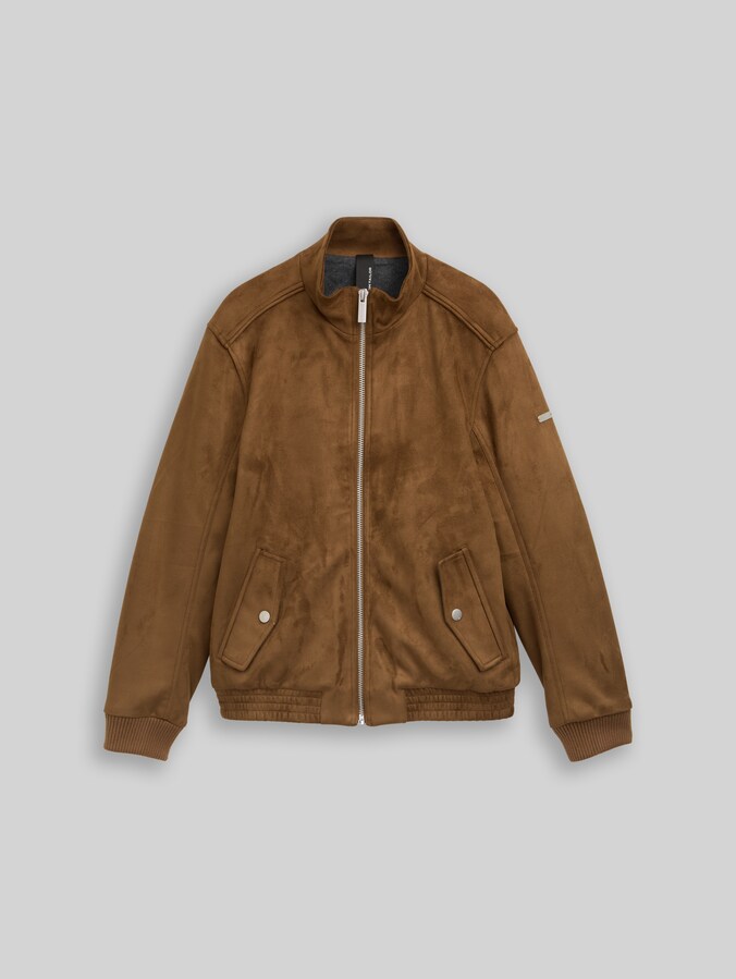 Blouson-jas in suède-look door Men, coffee liqueur brown