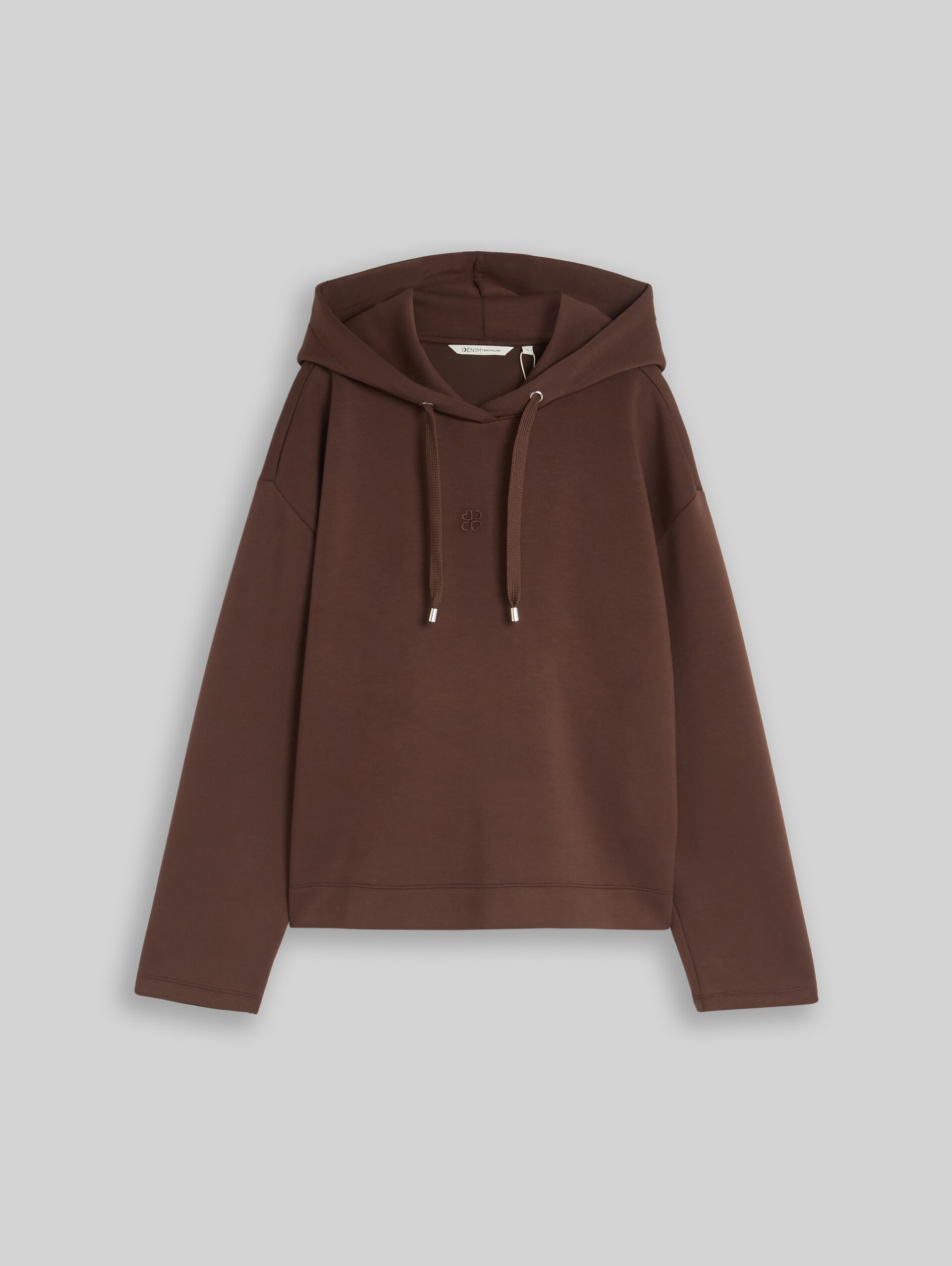 Loose Fit Scuba Hoodie Sweatshirt mit Stickerei - cool dark brown - Vorder-Produkt-Ansicht