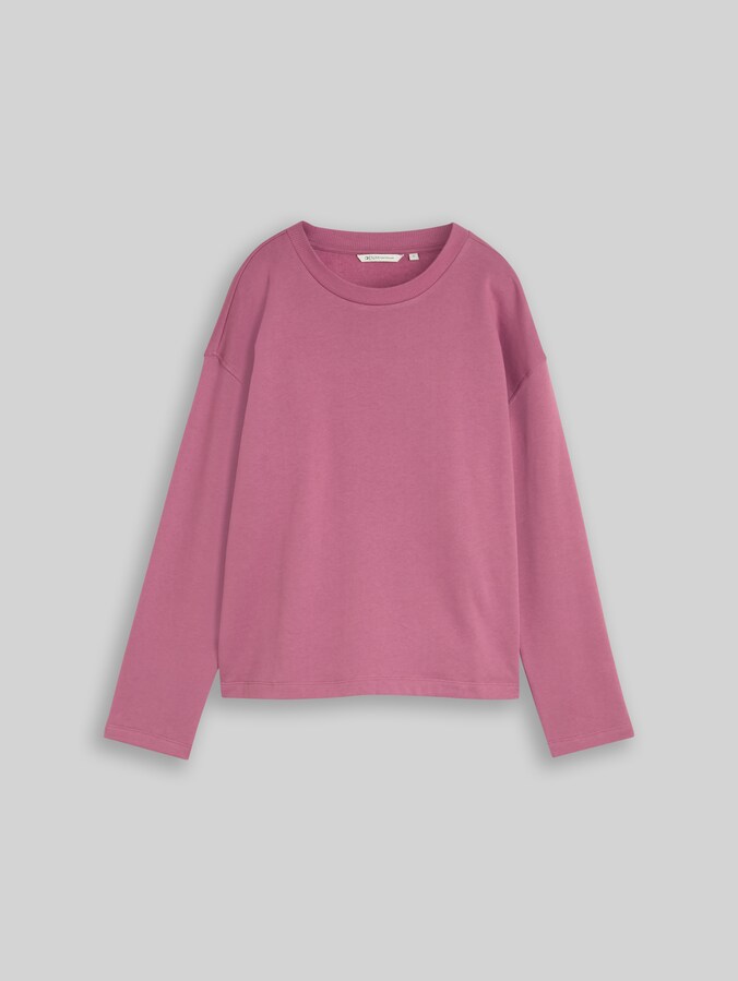 Basic Sweatshirt aus Baumwolle von Denim Female, dusty berry