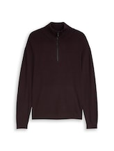 Geselecteerd, Gebreide trui met troyer-hals in relaxed fit door Tom Tailor, paars