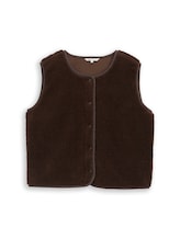 Nicht ausgewählt, Teddy Weste mit Druckknopfleiste von Tom Tailor, braun