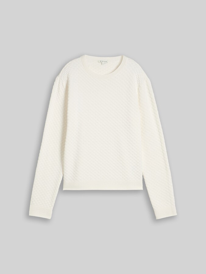 Gebreide trui met textuur door Women, Whisper White