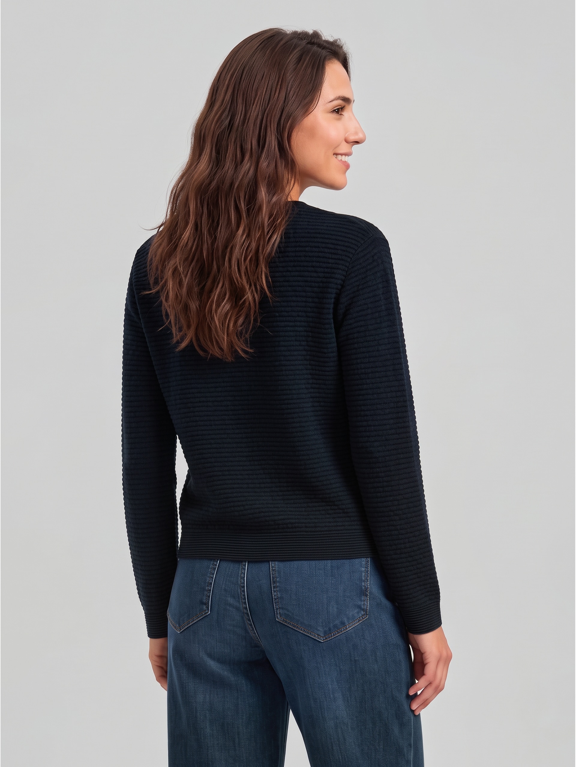 Textured knitted jumper - sky captain blue
