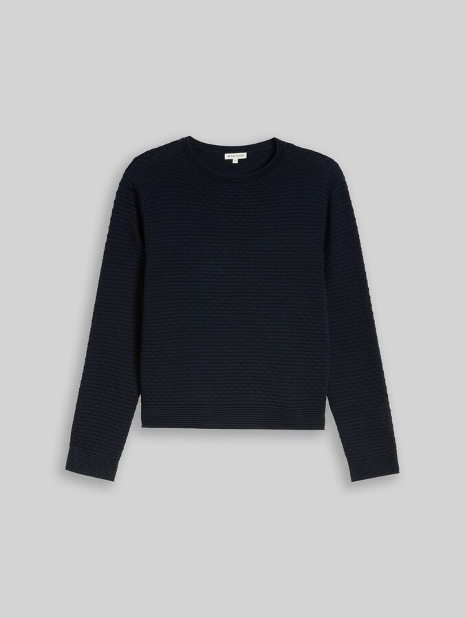 Gebreide trui met textuur door Women, sky captain blue