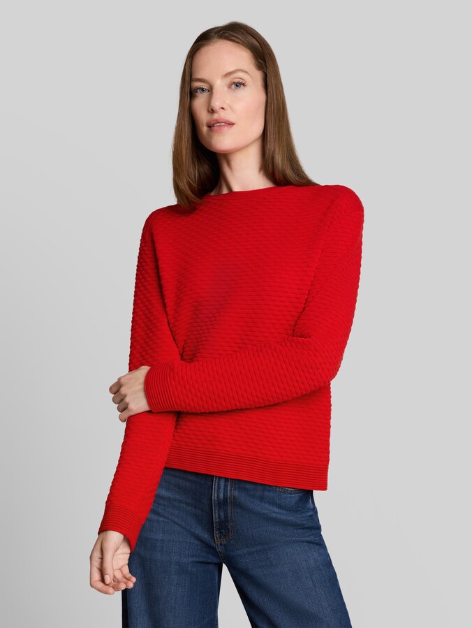Gebreide trui met textuur door Women, soft scarlet red