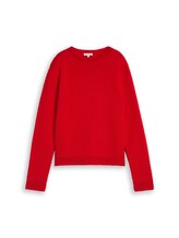 Ausgewählt, Strickpullover mit Struktur von Tom Tailor, rot