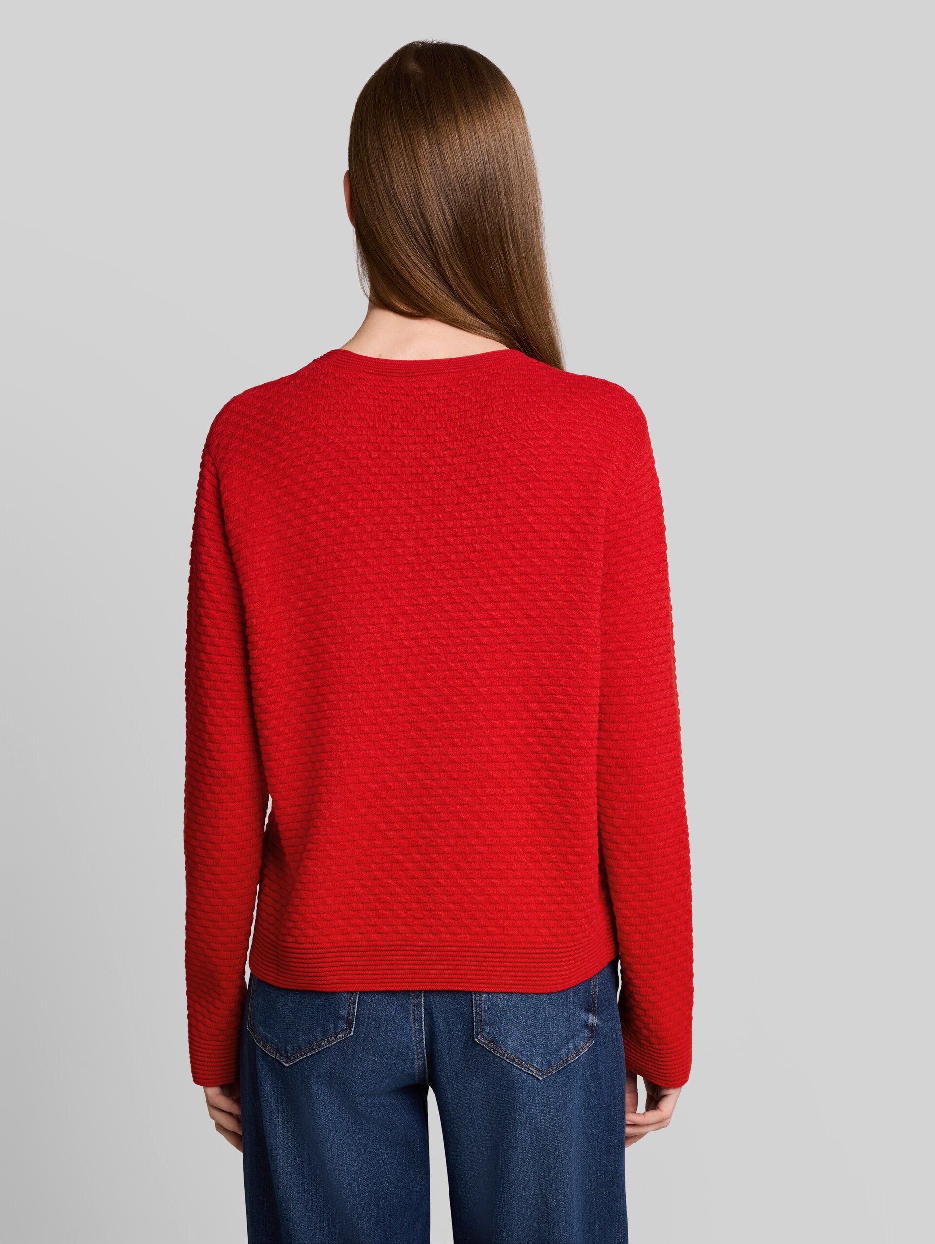 Strickpullover mit Struktur - soft scarlet red