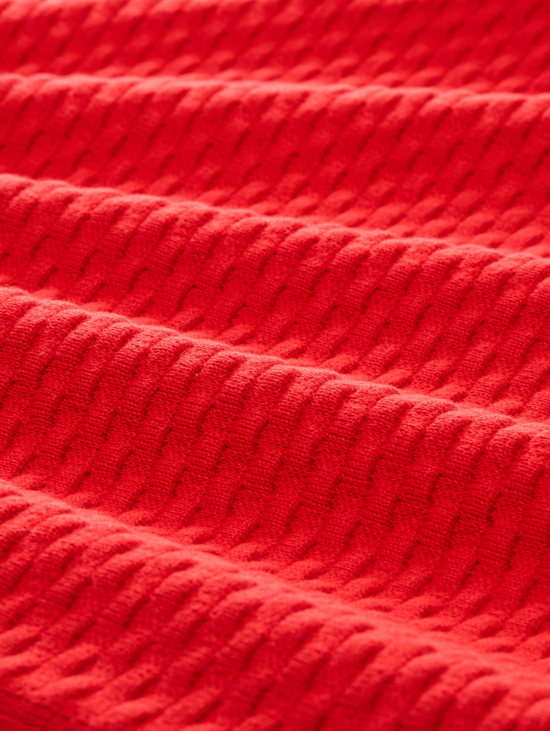 Strickpullover mit Struktur - soft scarlet red - Material-Ansicht