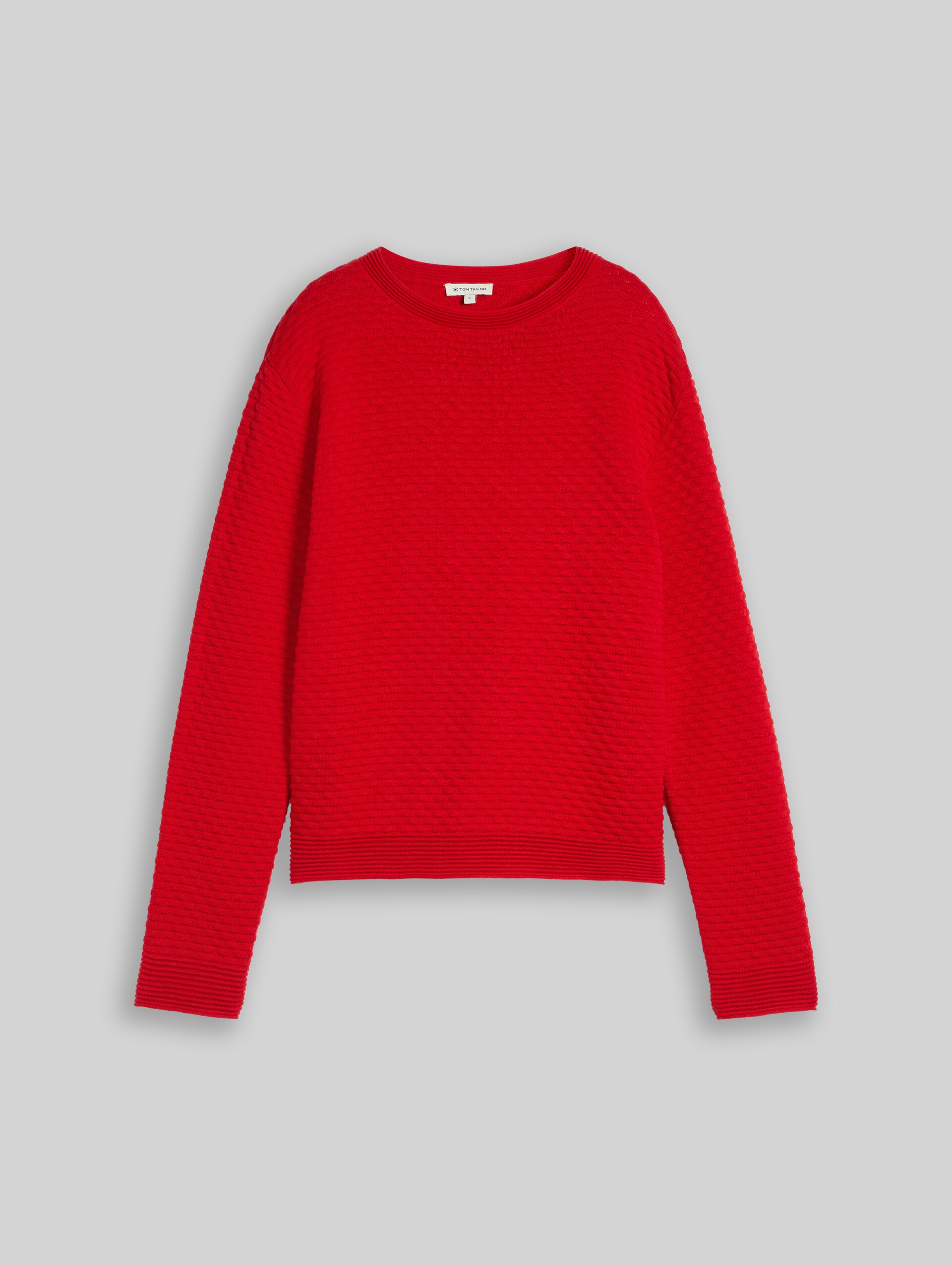 Strickpullover mit Struktur - soft scarlet red