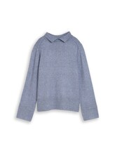 Geselecteerd, Gezellige gebreide trui met opstaande kraag door Tom Tailor, blauw