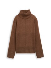 Ausgewählt, Cosy Strickpullover mit Stehkragen von Tom Tailor, braun