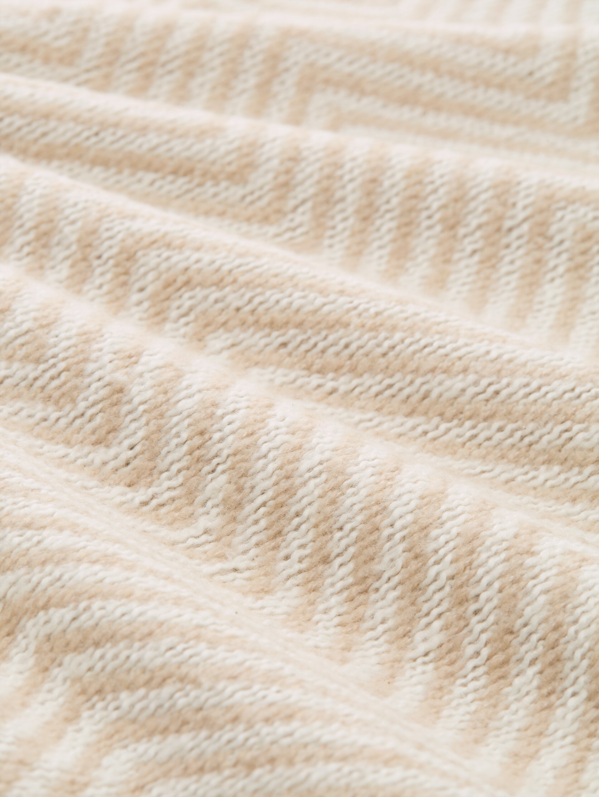 Loose Fit Pullunder - beige melange white zig zag - Material-Ansicht