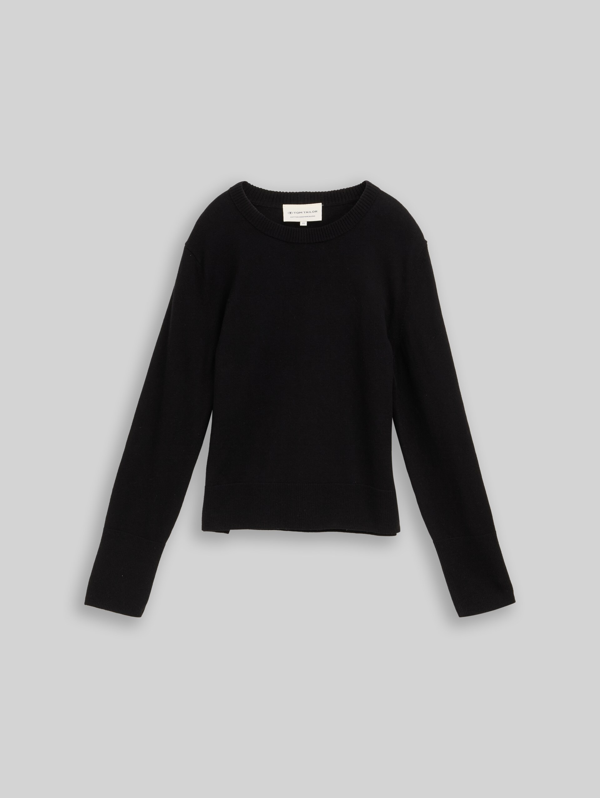 Strickpullover mit Kaschmir-Anteil - deep black