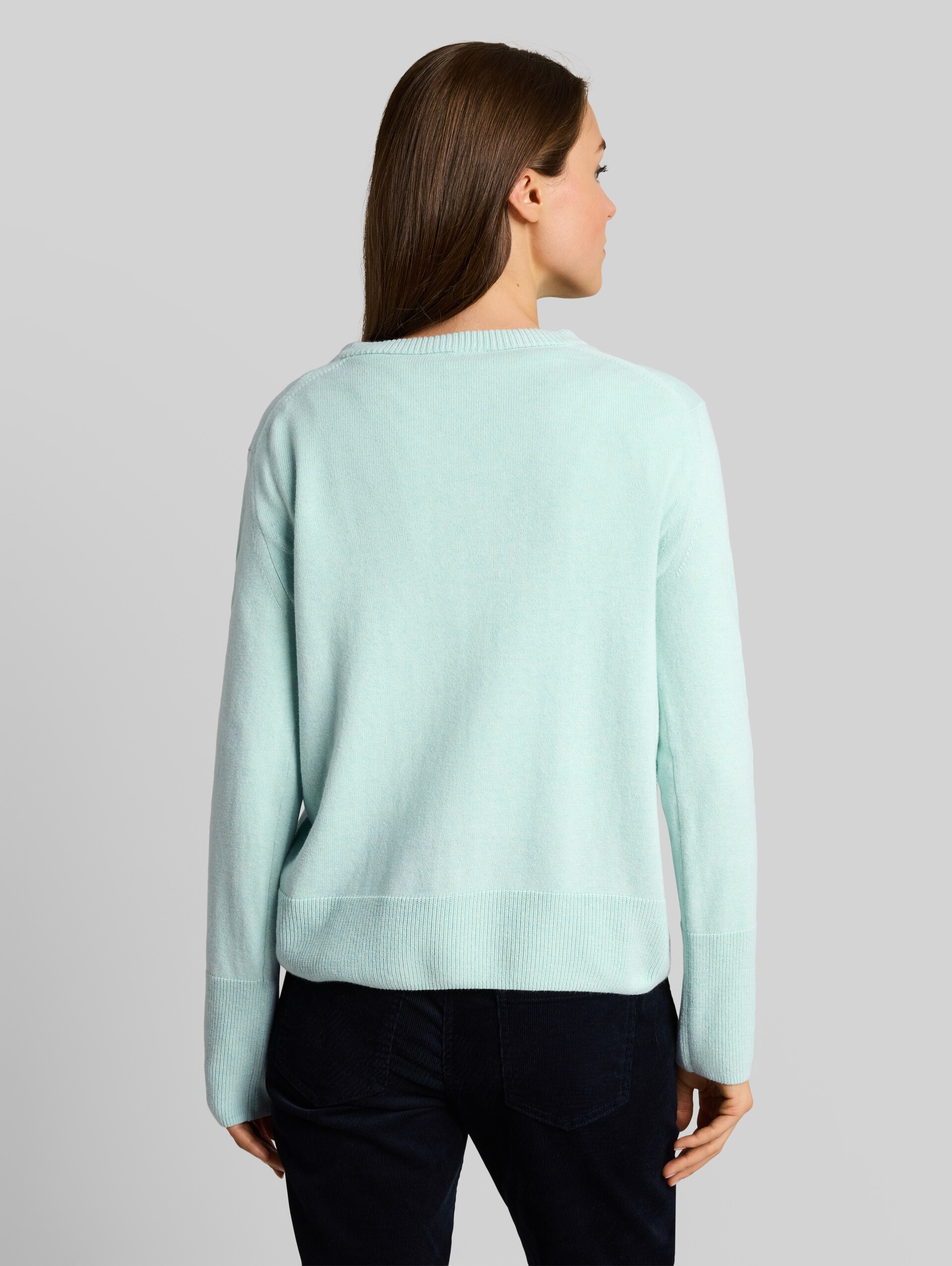 Strickpullover mit Kaschmir-Anteil - dusty light green melange