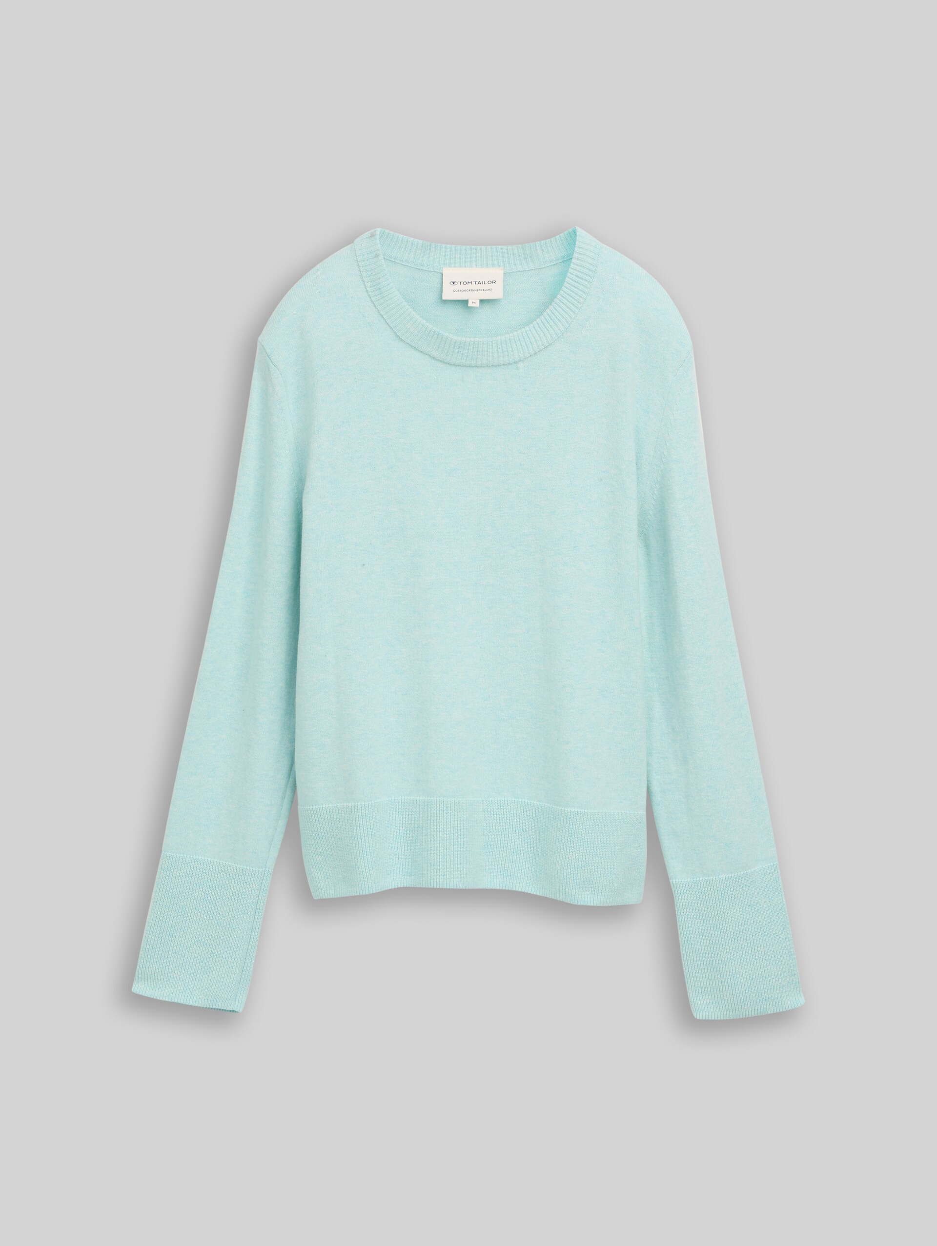 Strickpullover mit Kaschmir-Anteil - dusty light green melange