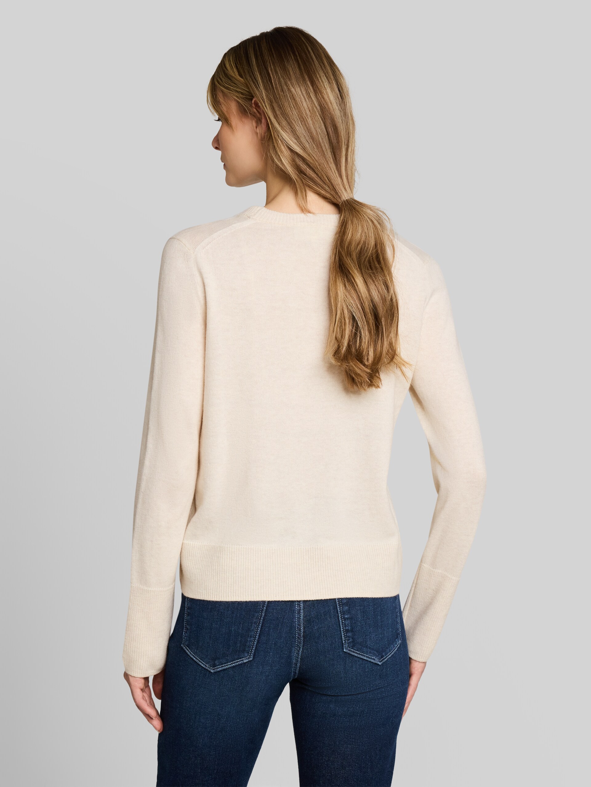 Strickpullover mit Kaschmir-Anteil - whisper offwhite melange