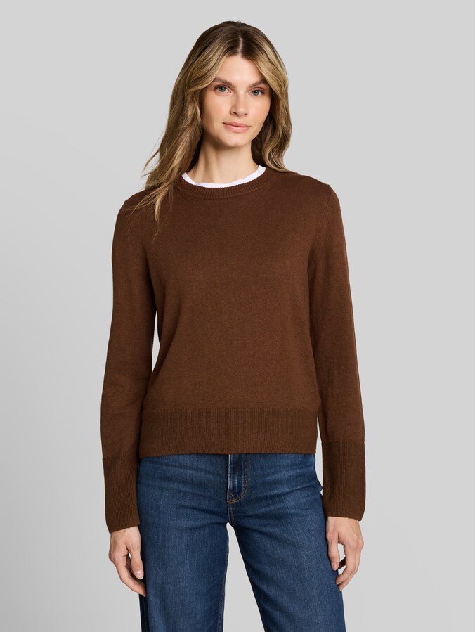 Strickpullover mit Kaschmir-Anteil von Women, mid camel melange