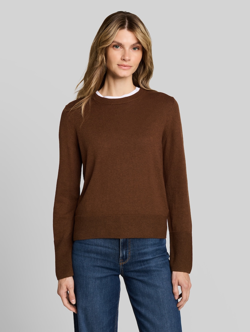 Gebreide trui met kasjmier door Women, mid camel melange