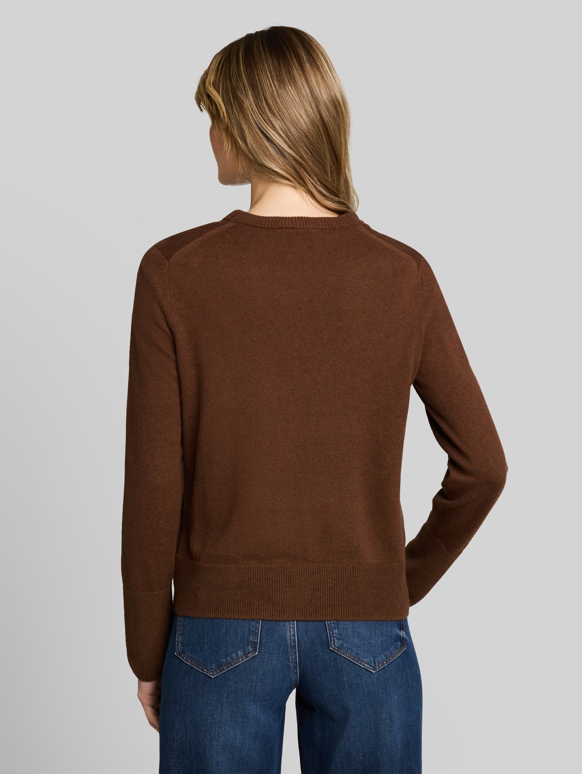 Strickpullover mit Kaschmir-Anteil - mid camel melange