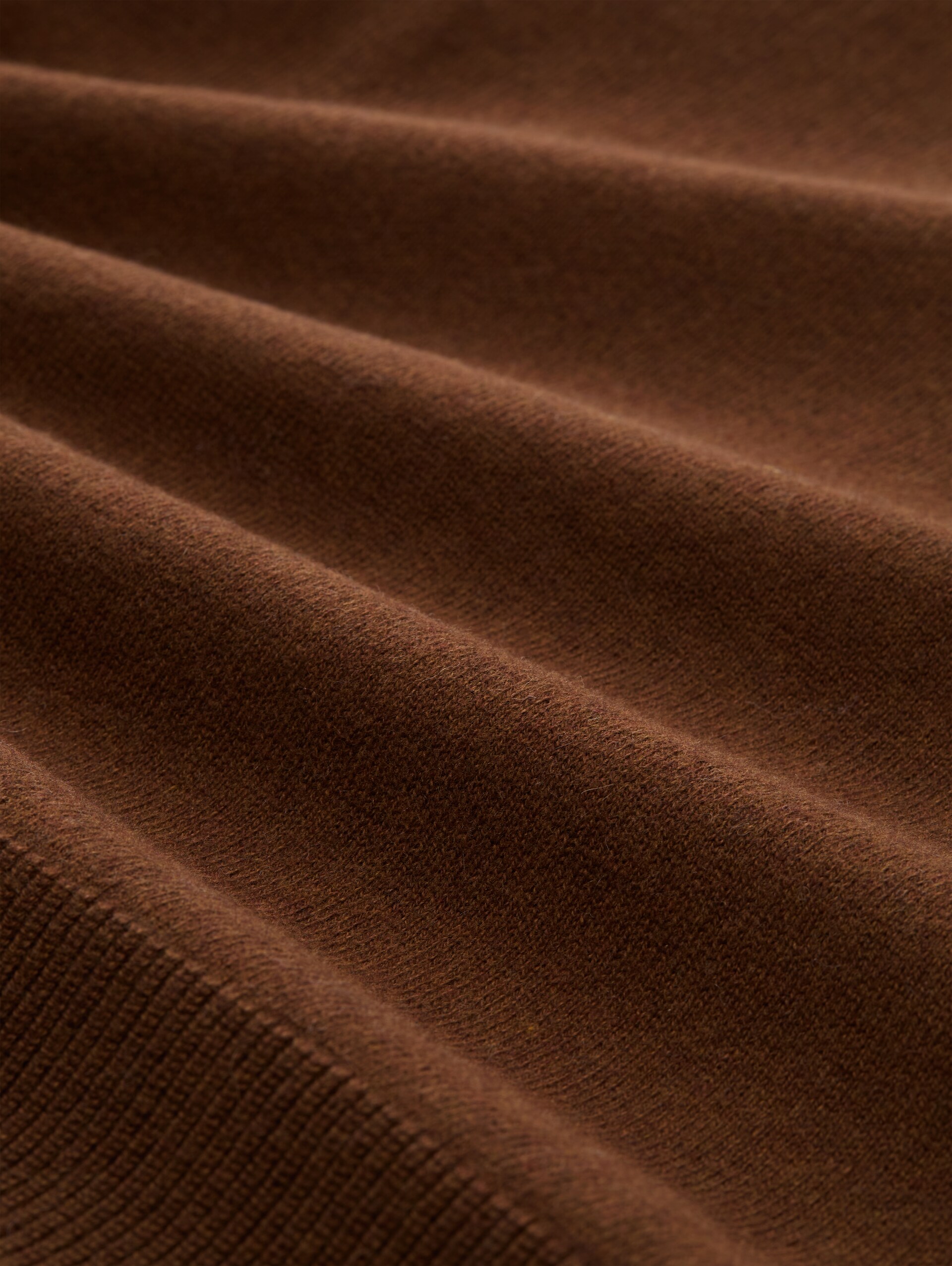 Strickpullover mit Kaschmir-Anteil - mid camel melange - Material-Ansicht