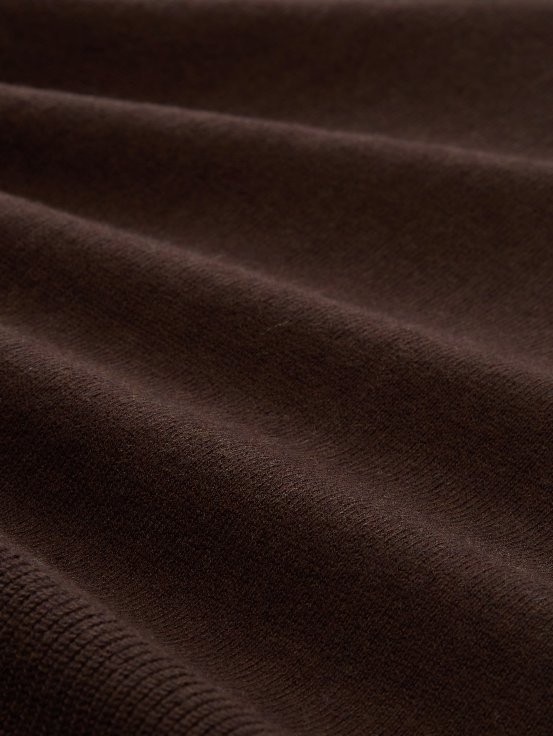 Rollkragenpullover mit Kaschmir-Anteil - java dark brown melange - Material-Ansicht