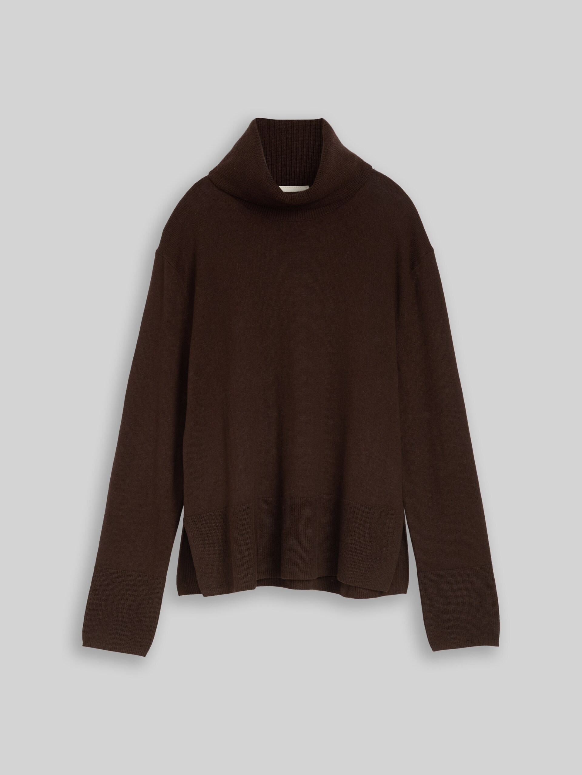 Rollkragenpullover mit Kaschmir-Anteil - java dark brown melange